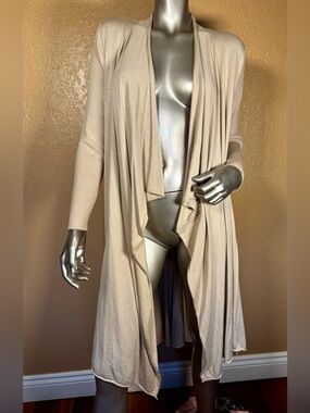 Bellissima Fashions Longline Shawl Front Open Cardigan Duster